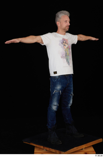  Lutro blue jeans casual dressed standing t poses white t shirt whole body 0009.jpg